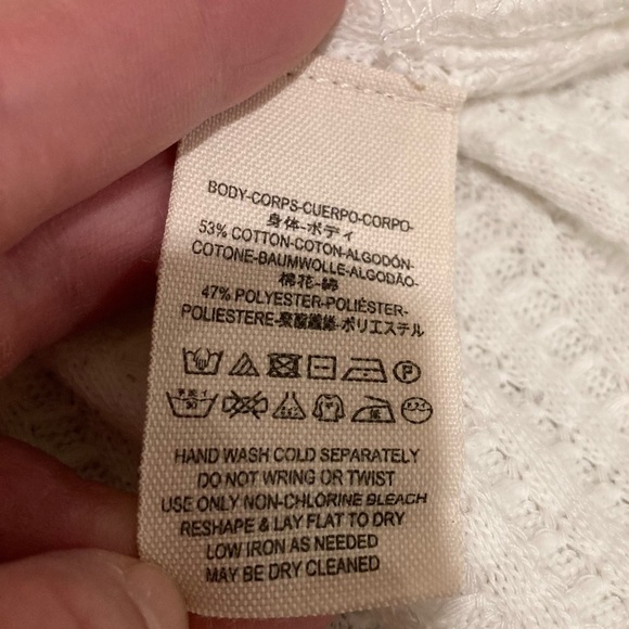 We the Free Wildcat Cowl Neck Thermal Sweater Pullover, Size M, Ivory - Picture 13 of 15